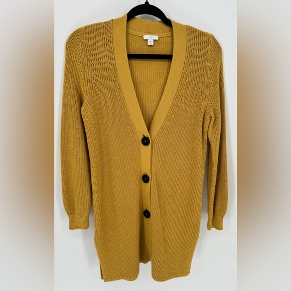 J Jill Women's Oversized Midi Knitted Open Button Front Cardigan Sweater - Picture 2 of 13